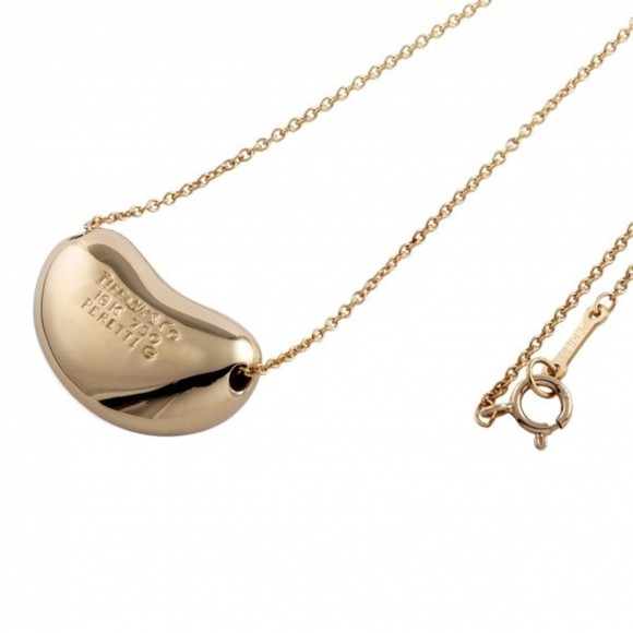 TIFFANY Beans Elsa Peretti Necklace/Pendant K18YG Yellow Gold - Picture 3 of 3